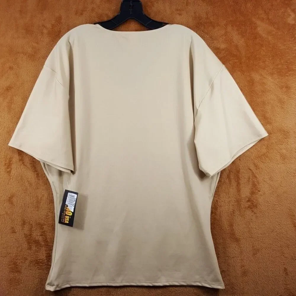 INSTA SLIM Shirt Mens XXXL Tan Compression Activewear V-Neck Undershirt